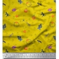 thumbnail image 1 of Soimoi Yellow Georgette Viscose Fabric Pumpkin & Haunted House Halloween Print Fabric by Yard 42 Inch Wide, 1 of 3