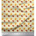 thumbnail image 1 of Soimoi Yellow Poly Georgette Fabric Triangle & Strawberry Fruits Printed Fabric 1 Yard 52 Inch Wide, 1 of 3