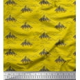 thumbnail image 1 of Soimoi Yellow Silk Fabric Cedar Tree & Mountain Nature Fabric Prints By Yard 42 Inch Wide, 1 of 3