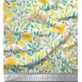 thumbnail image 1 of Soimoi Yellow polyester Crepe Fabric Artistic Leaf & Floral Printed Fabric 1 Yard 52 Inch Wide, 1 of 3