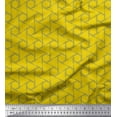 thumbnail image 1 of Soimoi Yellow polyester Crepe Fabric Mimosa Pudica Leaves Print Sewing Fabric Yard 42 Inch Wide, 1 of 3