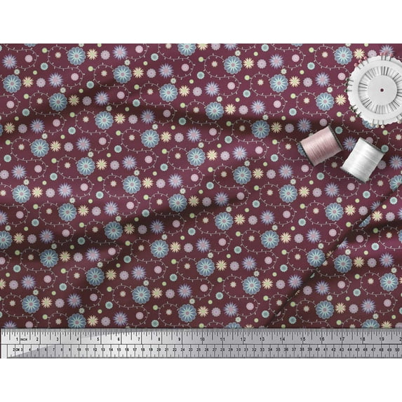 Soimoi polyester Crepe Fabric Artistic Floral Fabric Prints By Yard 52 Inch Wide
