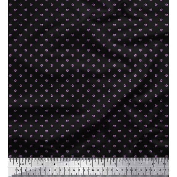 Soimoi polyester Crepe Fabric Artistic Leaves Decor Fabric Printed Yard 52 Inch Wide