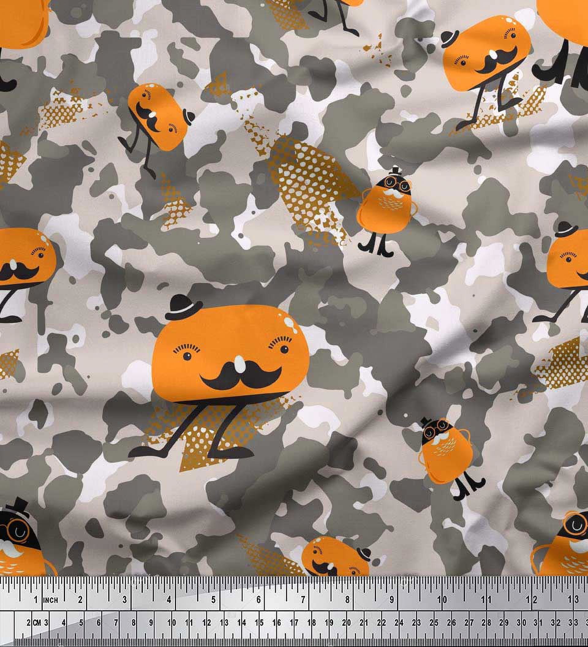 Polyester Graphics Cartoon Soimoi polyester Crepe Fabric Cartoon & Camouflage Print Fabric by Yard ...