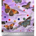 thumbnail image 1 of Soimoi polyester Crepe Fabric Dot & Butterfly Print Fabric by the Yard 42 Inch Wide, 1 of 3