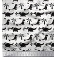 thumbnail image 1 of Soimoi polyester Crepe Fabric Dot,Tree & Dinosaur Jungle Print Fabric by the Yard 42 Inch Wide, 1 of 1