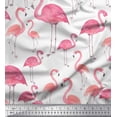 thumbnail image 1 of Soimoi polyester Crepe Fabric Flamingo Bird Printed Craft Fabric by the Yard 52 Inch Wide, 1 of 3