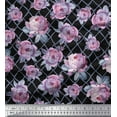 thumbnail image 1 of Soimoi polyester Crepe Fabric Geometric,Leaves & Rose Floral Decor Fabric Printed Yard 42 Inch Wide, 1 of 3