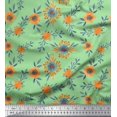 thumbnail image 1 of Soimoi polyester Crepe Fabric Stripe,Leaves & Flower Floral Print Fabric by Yard 42 Inch Wide, 1 of 1