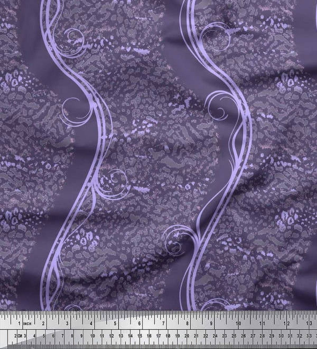 Soimoi polyester Crepe Fabric animal skin,swirl & waves Abstract Print Fabric by the Yard 42 Inch Wide