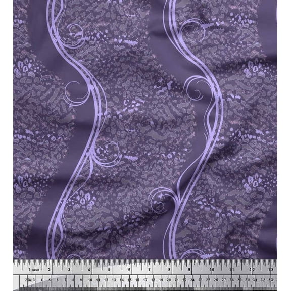 Soimoi polyester Crepe Fabric animal skin,swirl & waves Abstract Print Fabric by the Yard 42 Inch Wide