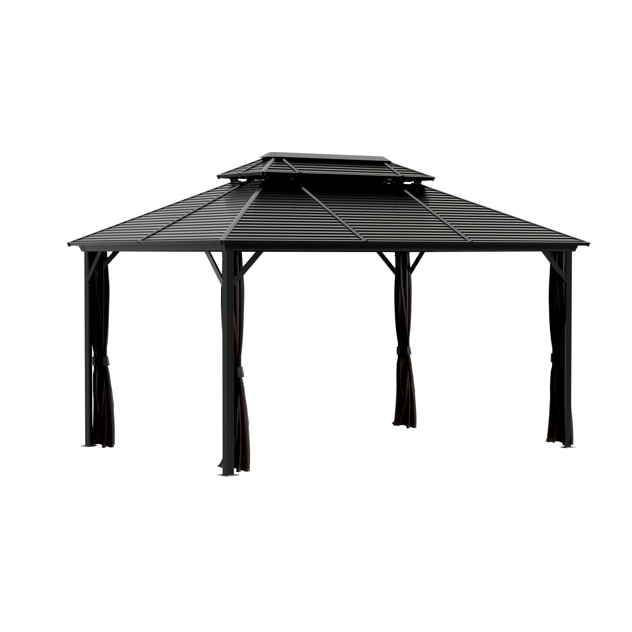 Sojag 10' x 14' Ventura II Hardtop Gazebo Outdoor Weather-Resistant Aluminum Frame Sun Shelter