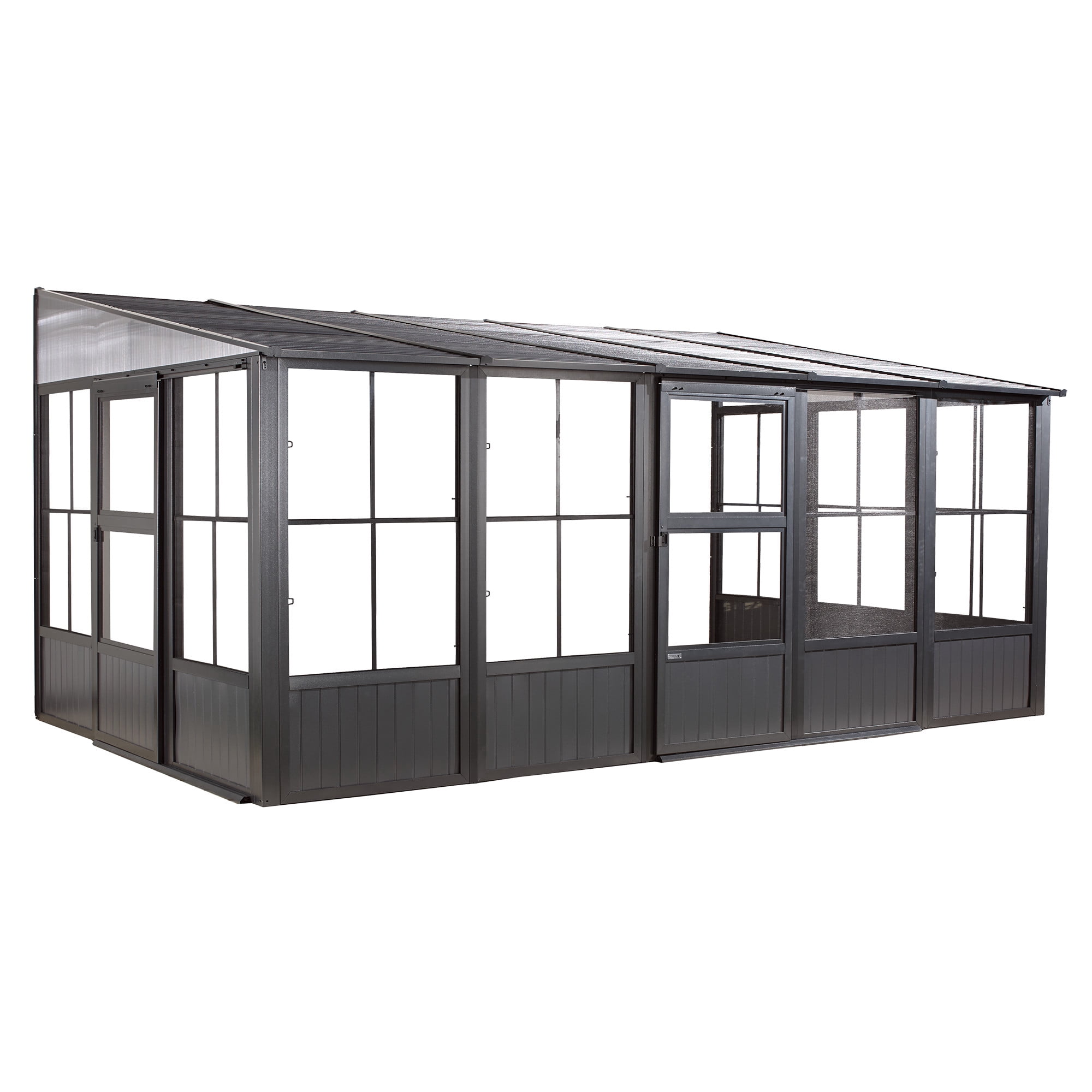 Solarium Shop Sojag 16 x 10 x 8 ft Dark Grey Charleston Wall-Mounted Solarium ...