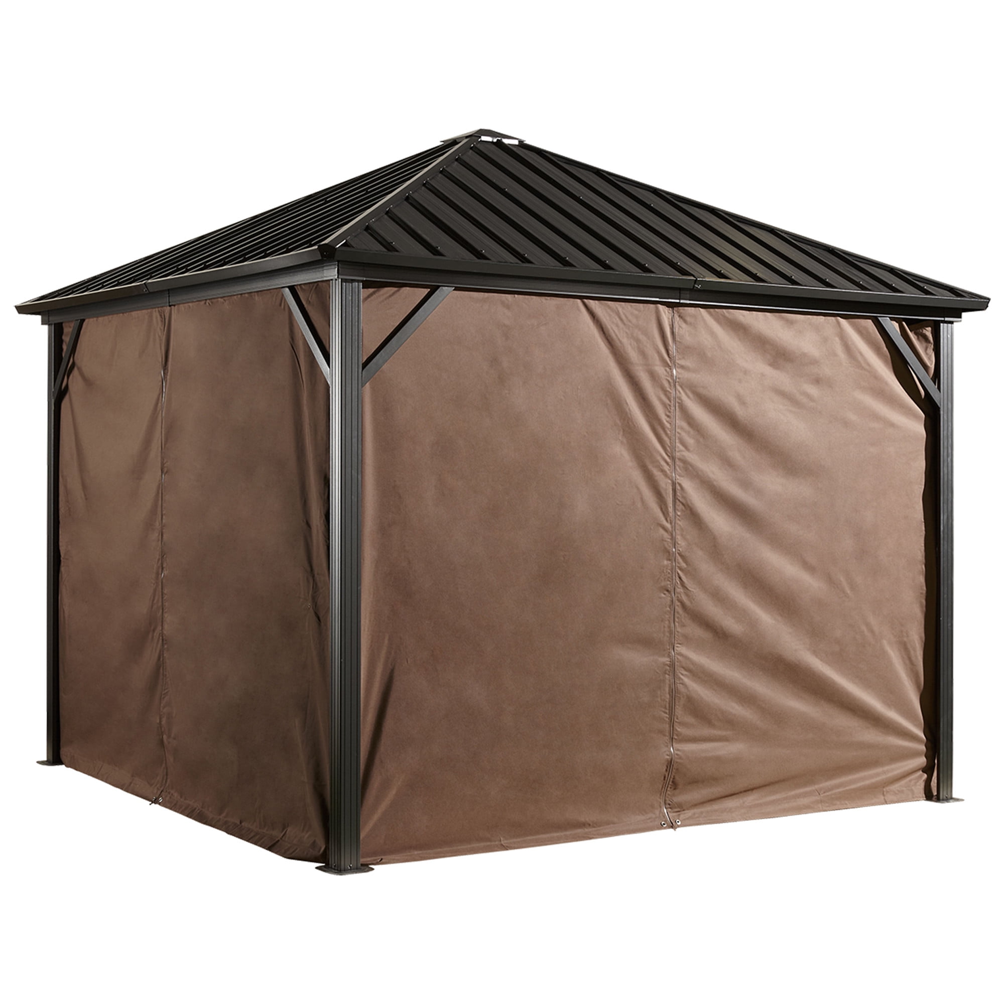 Dakota Brown Polyester Gazebo Curtain Panels Set