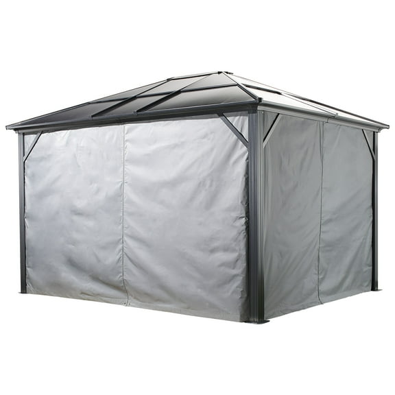 Sojag Grey Curtains for Meridien Gazebo, 10 ft. x 10 ft., Spun