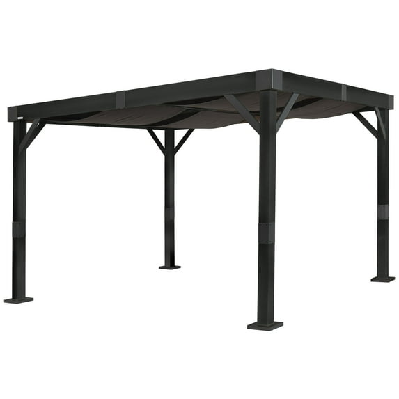 Sojag Fontana Black Aluminum Frame 10 x 12 ft Pergola