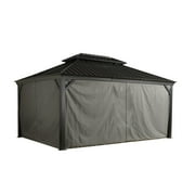 Sojag Monaco 12 x 16 x 7 ft Grey Curtains for Gazebo, Spun Polyester