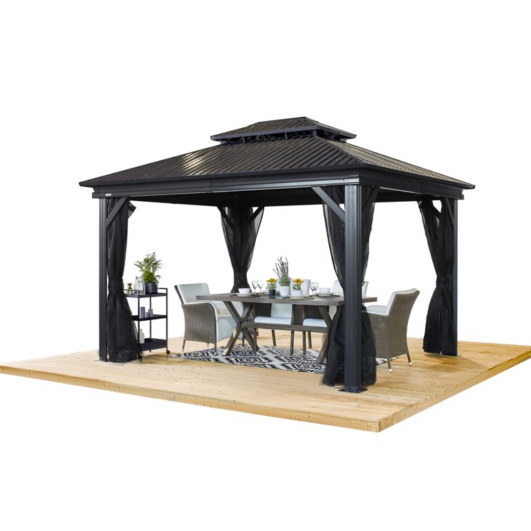 K★★101 togw Sojag Kiana Double Roof Aluminum Frame Gazebo With PVC