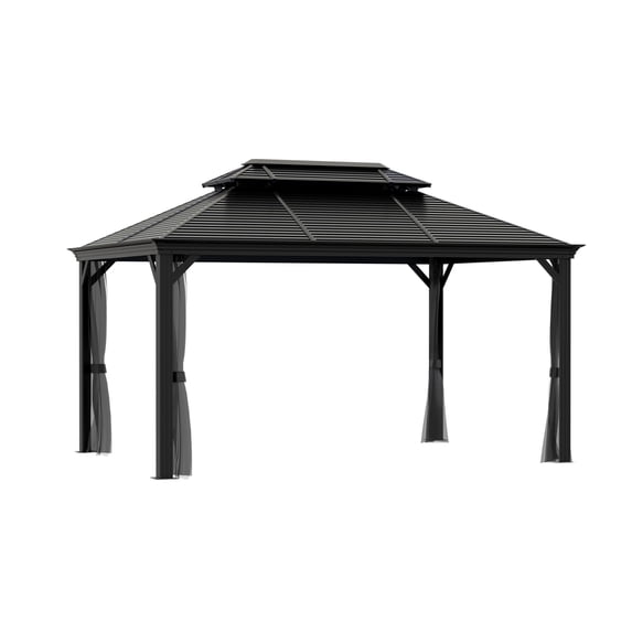 Sojag Outdoor 12' x 14' Mykonos Double Roof Hardtop Gazebo Outdoor Sun Shelter