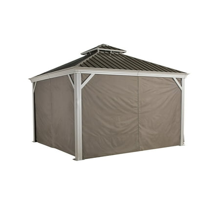 Sojag Taupe Curtains for Messina/Mykonos Gazebo, 10 ft. x 10 ft., Spun Outdoor Shades