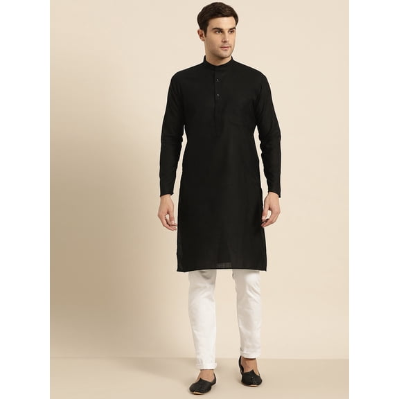 Sojanya (Since 1958) Men'S Cotton Black Only Kurta, Size 44