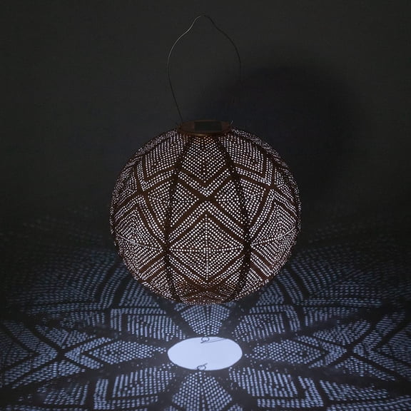 Soji Stella Market - 12" Handmade LED Outdoor Solar Lantern - Copper