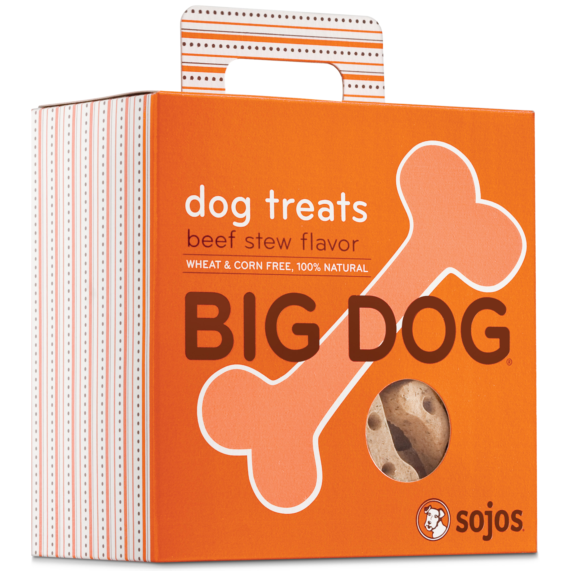 Sojos Big Dog Crunchy Natural Dog Treats, Beef Stew, 12Ounce Box