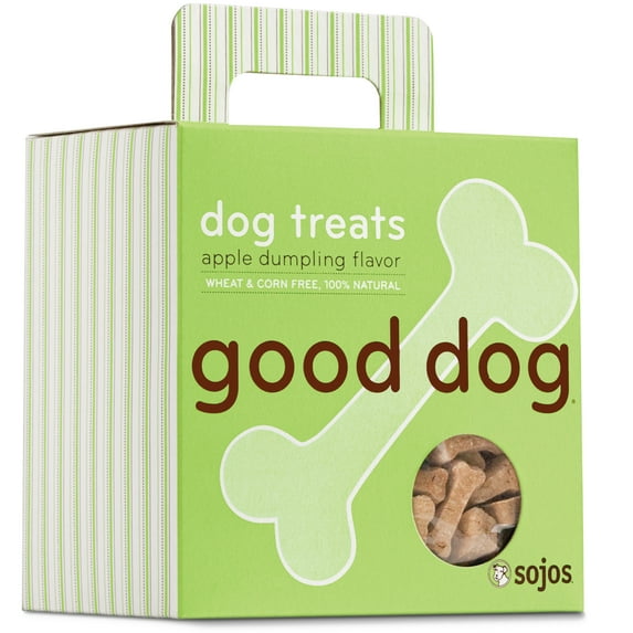 Sojos Good Dog Crunchy Natural Dog Treats, Apple Dumpling, 8-Ounce Box