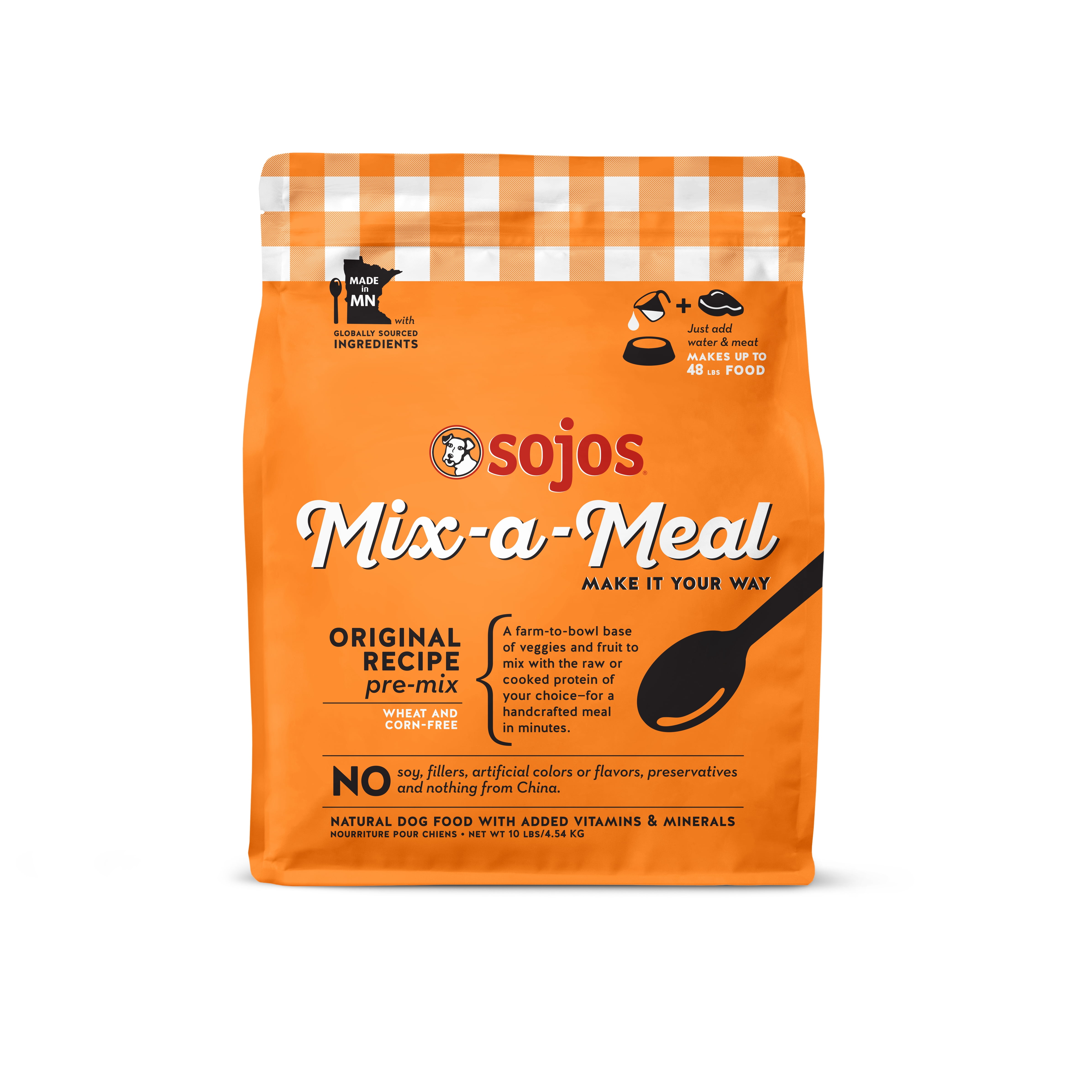 Sojos MixaMeal Original Recipe PreMix Dry Dog Food, 10 Pound Bag
