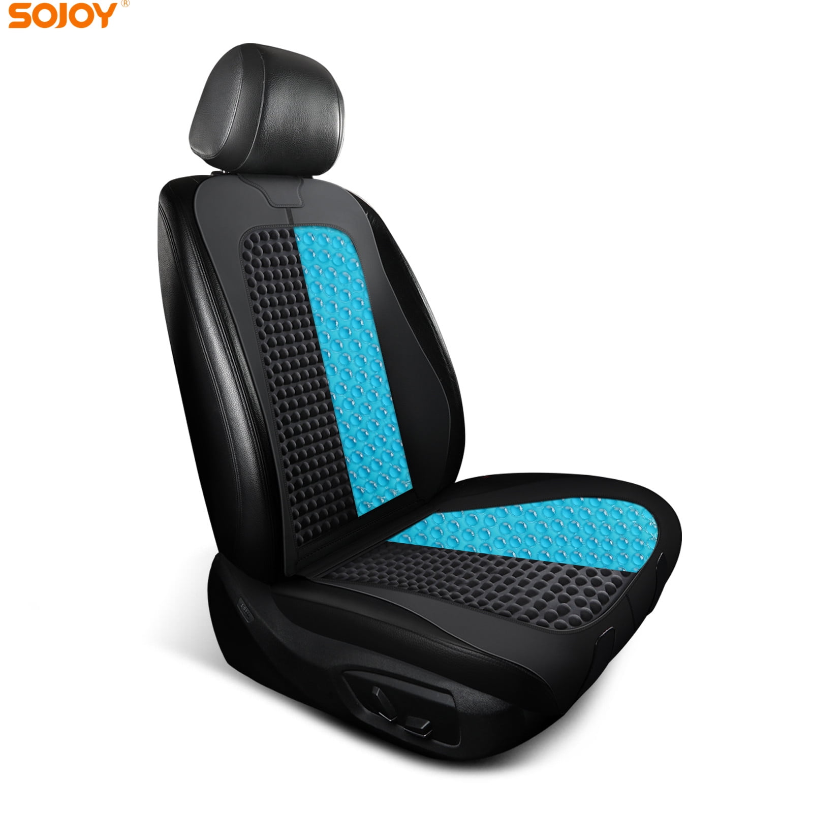 Sojoy Luxury Breathable Lumbar Back Support & Non-Slip Gel Seat Cushion  Truck Seat Cushion for Truck Driver Back Pain Bus Driver Seat Cushion  (2-Piece Set) (Black) 