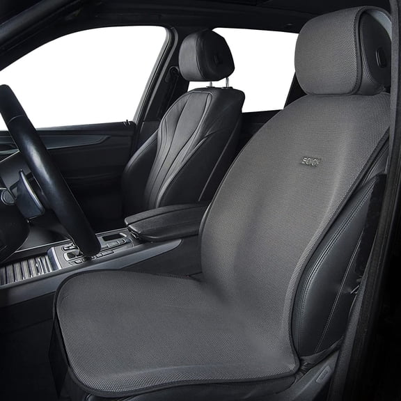 Sojoy Black, Microfiber, All-Weather, Non-Slip, Front Driver Seat Covers