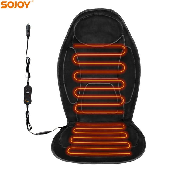 Sojoy SJC Suede Universal 12V Car /Truck Heated Seat Cushion Warmer High/Low 45 Mins Timer Winter