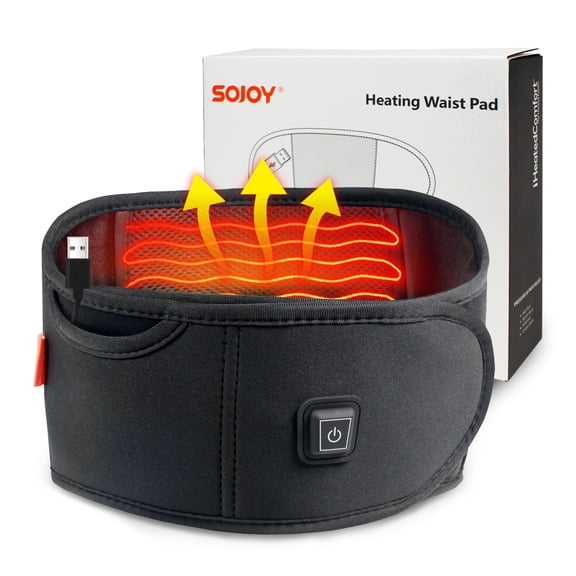 Sojoy USB Heating Pad for Back Pain Relief,Fast Heating Pad Used for Back,Shoulder,Leg,Abdomen Cramps,Portable Heating Pad with 3 Heating Levels for Travels,Work,Home(Power Bank not Included)
