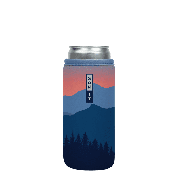 Sok It CanSok Sleeve for Beer & Soda Insulated Neoprene Cover (Blue Ridge, 12oz Slim Can Sleeve)