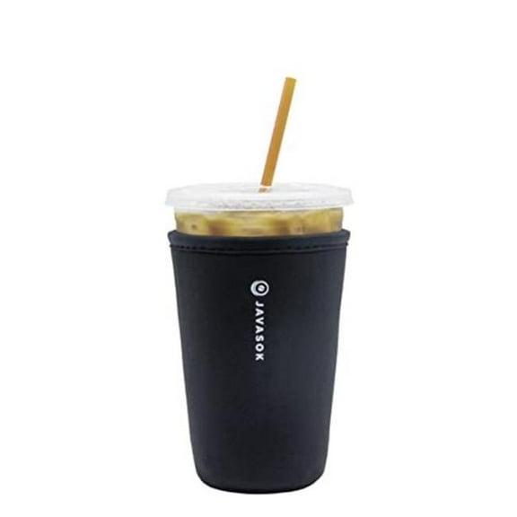 Sok-It 122311 22-28 oz Java Sok Iced Coffee & Cold Soda Insulated Neoprene Cup Sleeve, Black - Medium