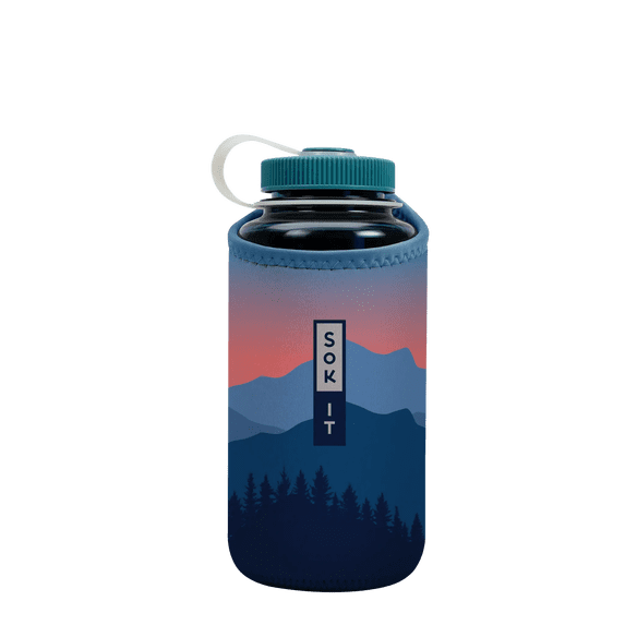 Sok It BotlSok Water Bottle Sleeve Insulated Neoprene Cover (Blue Ridge, Fits 32oz Nalgene)