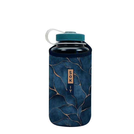 Sok It BotlSok Water Bottle Sleeve Insulated Neoprene Cover (Midnight Hour, Fits 32oz Nalgene)