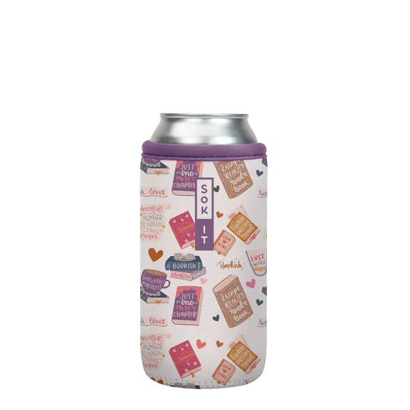 Sok It CanSok Sleeve for Beer & Soda Insulated Neoprene Cover (Just One More Chapter, 16oz Can Sleeve)