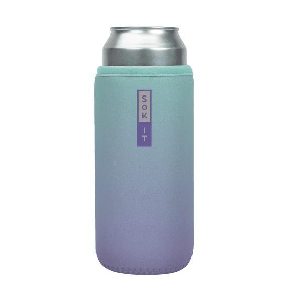 Sok It CanSok Sleeve for Beer & Soda Insulated Neoprene Cover (Mermaid Ombre, 25oz Can Sleeve)
