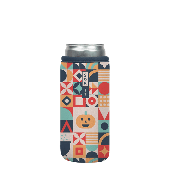 Sok It CanSok Sleeve for Beer & Soda Insulated Neoprene Cover (Patch Perfect, 12oz Slim Can Sleeve)