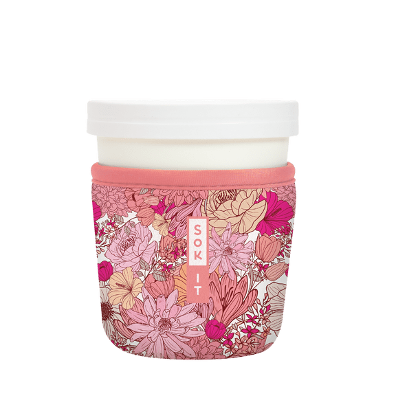 Sok It IceCreamSok Insulated Neoprene Cover (Rosy Outlook, Fits Tapered Pints)