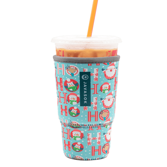 Sok It JavaSok Iced Coffee & Cold Soda Insulated Neoprene Cup Sleeve (Ho Ho Ho!, Large: 30 - 32oz)
