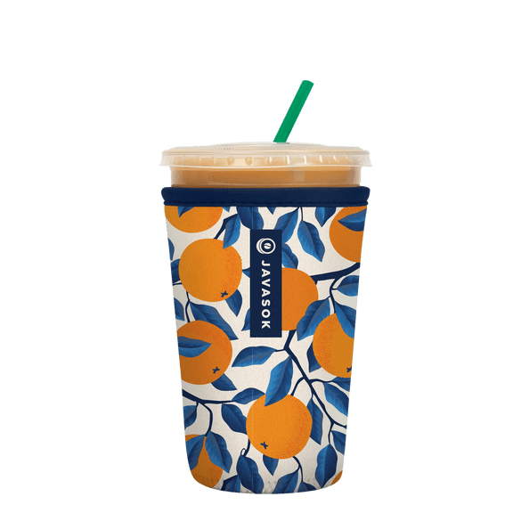 Sok It JavaSok Iced Coffee & Cold Soda Insulated Neoprene Cup Sleeve (Peel the Love, Medium: 22 - 28oz)