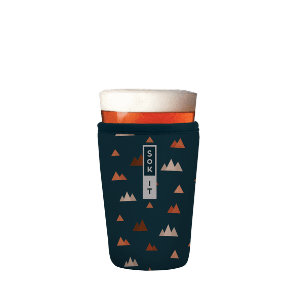 Sok It PintGlassSok Beer Glass Sleeve Insulated Neoprene Cover (Blue Mountains , Pint Glass Sleeve)