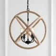 thumbnail image 1 of JONATHAN Y Soka 4-Light 20" Adjustable Globe Metal/Rope LED Pendant, Black/Brown, 1 of 6