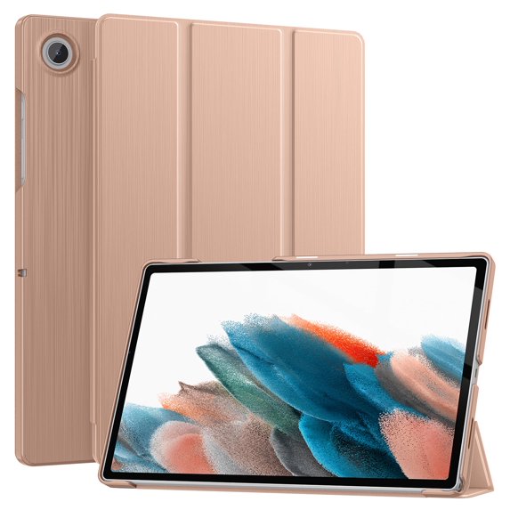 Soke Case for Samsung Galaxy Tab A8 10.5 Inch 2022 Model (SM-X200/X205/X207), Slim Trifold Stand & Lightweight Protective Hard PC Back Cover with Auto Wake/Sleep for Galaxy Tab A8 Tablet (Rose Gold)