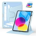 thumbnail image 1 of Soke Rotating Case for iPad 10th Generation 10.9-Inch 2022 with Pencil Holder - 360 Degree Rotate Stand Protective Case with Clear Back & Smart Sleep/Wake Cover - Sky Blue, 1 of 8