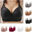 thumbnail image 1 of Sokhug 2PC Deep Cup Print Bras Wide Band Back Smoothing Bras for Women Push Up Hide Back Fat Full Coverage Breathable Bras, 1 of 5