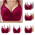 thumbnail image 1 of Sokhug 2PC Deep Cup Print Bras Wide Band Back Smoothing Bras for Women Push Up Hide Back Fat Full Coverage Breathable Bras, 1 of 5