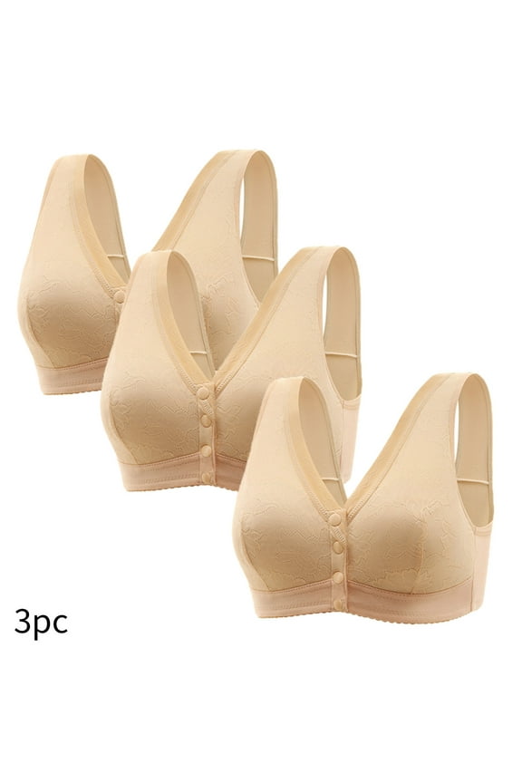 3PC Carole Full-Freedom Comfort Front Closure Bra for Women, Wireless